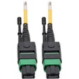 EATON Tripp Lite MTP/MPO (APC) SMF Fiber Patch Cable 12 Fiber QSFP+ 40/100Gbe 2M - Fiber Optic for Network Device, Switch, Hub, Router, Patch Panel - 12.50 GB/s - Patch Cable - 6.56 ft - 1 x MTP/MPO Female  - N390-02M-12-AP