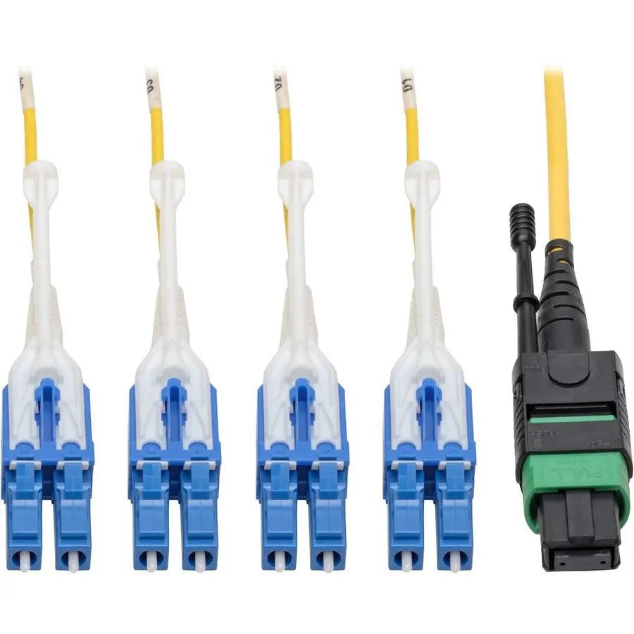 EATON Tripp Lite MTP/MPO (APC) to 8xLC SMF Fiber Breakout Cable QSFP+ 40/100Gb 2M - Fiber Optic for Network Device, Switch, Hub, Router - 12.50 GB/s - Patch Cable - 6.56 ft - 1 x MTP/MPO Female Network - 8 ...  - N390-02M-8LC-AP