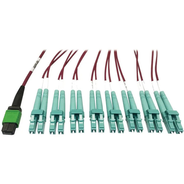 EATON Tripp Lite Multimode Fiber Optic Breakout Cable 16F MTP/MPO-APC to x8 LC F/M 1M - 3.28 ft Fiber Optic Network Cable for Network Device, Transceiver, Network Switch, Patch Panel - First End: 1 x MTP/MP...  - N846D-01M-16EMG