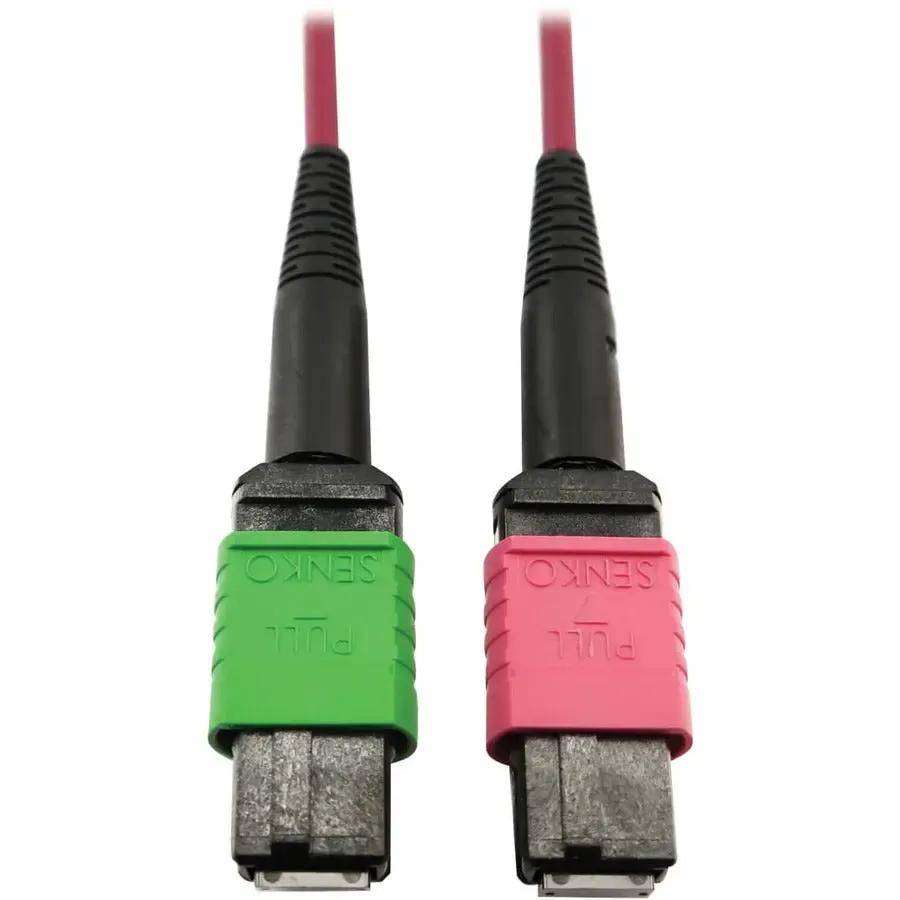 EATON Tripp Lite Multimode Fiber Optic Cable 400G OM4 MTP/MPO-APC to MTP/MPO-UPC F/F 1M - 3.28 ft Fiber Optic Network Cable for Network Device, Transceiver, Network Switch, Patch Panel - First End: 1 x MTP/...  - N846D-01M-16BMG