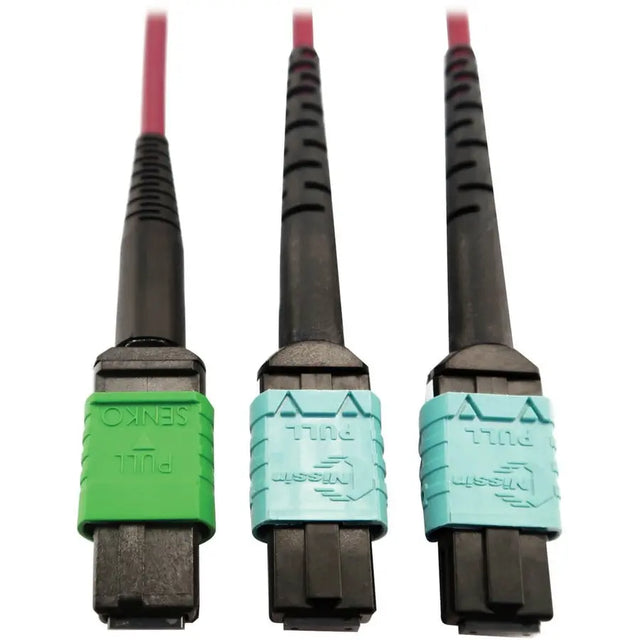 EATON Tripp Lite Multimode Fiber Optic Cable MTP/MPO-APC to x2 12F MTP/MPO-UPC F/F 3M - 9.84 ft Fiber Optic Network Cable for Network Device, Transceiver, Network Switch, Patch Panel - First End: 1 x MTP/MP...  - N846D-03M-16DMG