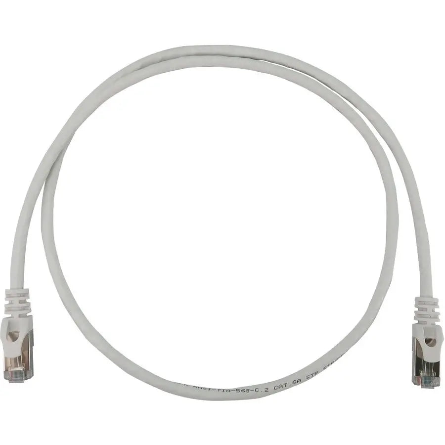 EATON Tripp Lite N262-S03-WH Cat6a STP Patch Network Cable - 3 ft Category 6a Network Cable for Network Device, Server, Switch, Router, Hub, Printer, Computer, Photocopier, Modem, PoE Device, Patch Panel, . - N262-S03-WH