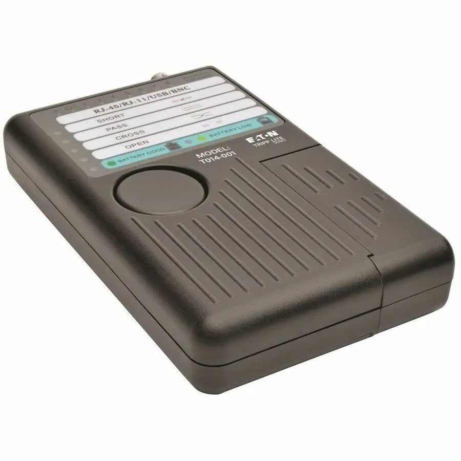 EATON Tripp Lite Network Cable Continuity Tester Cat5/Cat6/6a RJ11 RJ45 USB BNC - Wireless Connectivity Testing, LAN Cable Testing, Fiber Optic Cable Testing, Crossed Pair Testing - Coaxial, Optical Fiber, ...  - T014-001