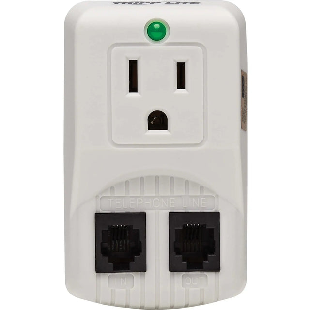 EATON Tripp Lite Notebook Surge Protector Wallmount Direct Plug In 1 Outlet RJ11 - 1 x NEMA 5-15R - 1800 VA - 750 J - 120 V AC Input - 120 V AC Output - TRAVELCUBE