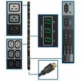 EATON Tripp Lite PDU 3-Phase Metered 208V 8.6kW L21-30P 36 C13; 9 C19 0URM TAA - Vertical Rackmount, Toolless-mount - PDU3MV6L2130A