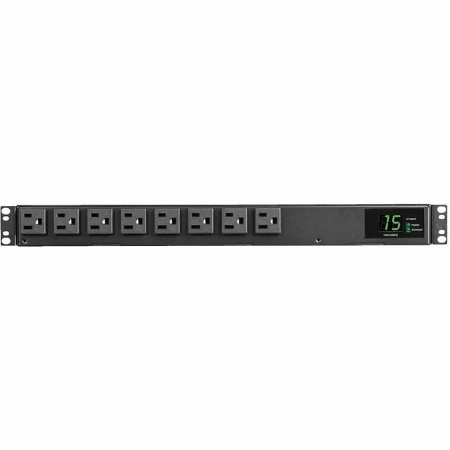 EATON Tripp Lite PDU ATS / Metered 120V 1.44kW 15A 8 5-15R Dual 5-15P 12ft Cords - Metered Auto Transfer Switch - NEMA 5-15P - 8 x NEMA 5-15R - 120 V AC - 1U - Horizontal - Rack-mountable, Wall-mountable - ...  - PDUMH15ATS