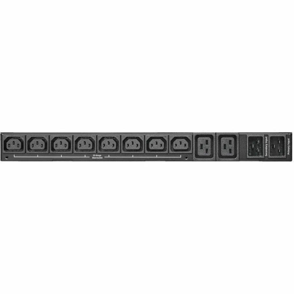 EATON Tripp Lite PDU ATS/Metered 200-240V 8 C13 2 C19 Dual C20 Network Card 1URM - Auto Transfer Switch - IEC 60320 C20 - 8 x IEC 60320 C13, 2 x IEC 60320 C19 - 230 V AC - 1U - Horizontal - Rack-mountable -...  - PDUMNH20HVAT1