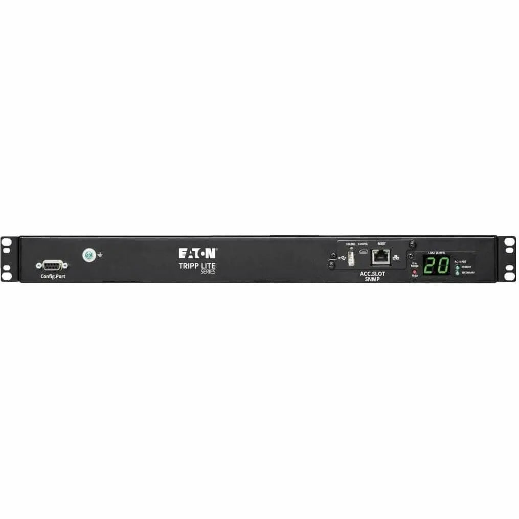 EATON Tripp Lite PDU ATS/Metered 200-240V 8 C13 2 C19 Dual C20 Network Card 1URM - Auto Transfer Switch - IEC 60320 C20 - 8 x IEC 60320 C13, 2 x IEC 60320 C19 - 230 V AC - 1U - Horizontal - Rack-mountable -...  - PDUMNH20HVAT1