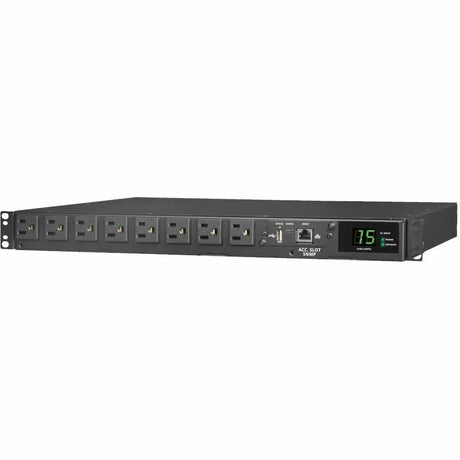 EATON Tripp Lite PDU ATS/Monitored 120V 1.44kW 15A 8 5-15R Dual 5-15P 12ft Cords - Metered Auto Transfer Switch - NEMA 5-15P - 8 x NEMA 5-15R - 120 V AC - 1U - Horizontal - Rack-mountable, Wall-mountable - ...  - PDUMNH15AT1