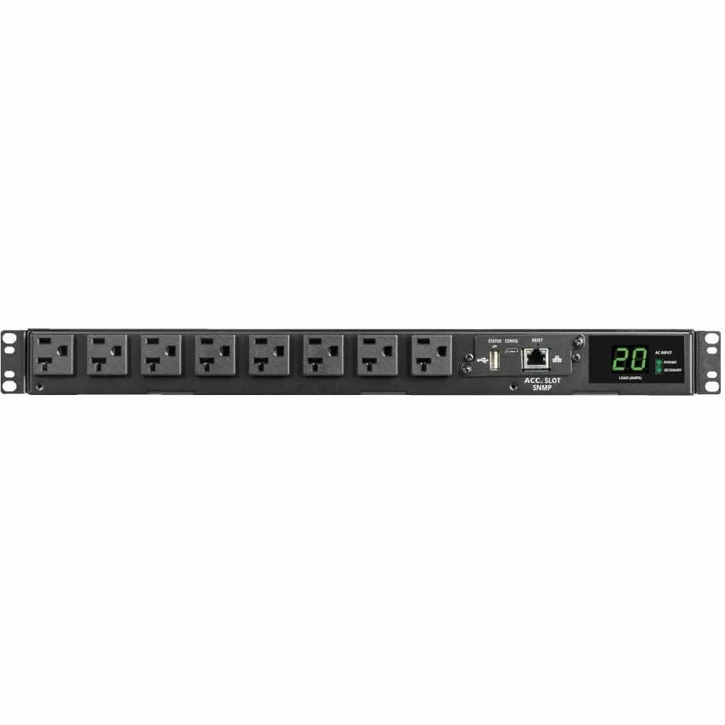 EATON Tripp Lite PDU ATS / Monitored 120V 1.92kW 20A 16 5-15/20R Dual L5-20P 1URM - Metered Auto Transfer Switch - NEMA 5-20P, NEMA L5-20P - 16 x NEMA 5-15/20R - 120 V AC - 1U - Horizontal - Rack-mountable,...  - PDUMNH20AT1