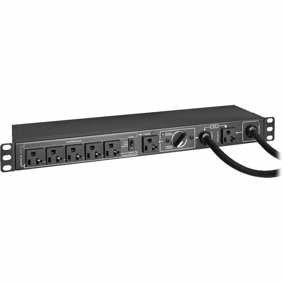 EATON Tripp Lite PDU Hot Swap with Manual Bypass 15A 6 5-20R 2 5-20P Inputs 1URM - Manual Bypass - NEMA 5-20P - 6 x NEMA 5-20R - 120 V AC - 1U - Horizontal - Wall-mountable, Rack-mountable - Hot-swappable - PDUB201U