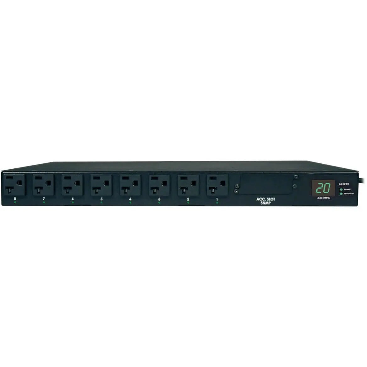 EATON Tripp Lite PDU Metered ATS 120V 20A 5-15/20R 16 Outlet L5-20P Horizontal 1U - 16 x NEMA 5-15/20R - 2.4kVA - 1U Rack-mountable - PDUMH20AT