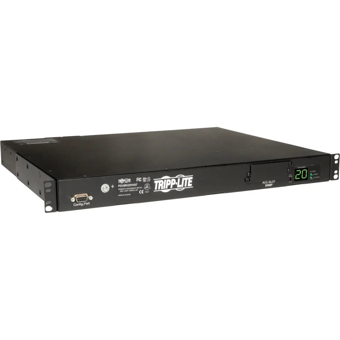 EATON Tripp Lite PDU Metered ATS 200-240V 16/20A 8 C13; 2 C19; 2 C20 1URM TAA Compliant - 2 x IEC 60320 C19, 8 x IEC 60320 C13 - 200 V AC - PDUMH20HVAT