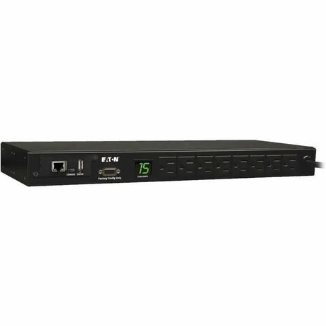 EATON Tripp Lite PDU Monitored 120V 15A 5-15R 8 Outlet 5-15P Horizontal 1URM - 8 x NEMA 5-15R - 1U Horizontal Rackmount - PDUMNH15