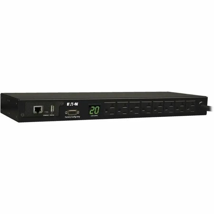 EATON Tripp Lite PDU Monitored 120V 20A 5-15/20R 8 Outlet L5-20P Horizontal 1URM TAA - 16 x NEMA 5-15/20R - 1U Horizontal Rackmount - PDUMNH20