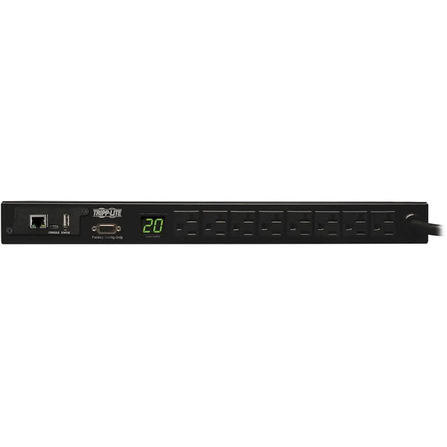 EATON Tripp Lite PDU Monitored 120V 20A 5-15/20R 8 Outlet L5-20P Horizontal 1URM TAA - 16 x NEMA 5-15/20R - 1U Horizontal Rackmount - PDUMNH20