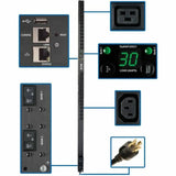 Tripp Lite PDU Monitored 5/5.8kW 208/240V, 20 C13 4 C19, LX Platform Interface, 0URM Rackmount Vertical TAA - Monitored - NEMA L6-30P - 20 x IEC 60320 C13, 4 x IEC 60320 C19 - 230 V AC - 5800 VA - 0U ...  - PDUMNV30HVLX EATON