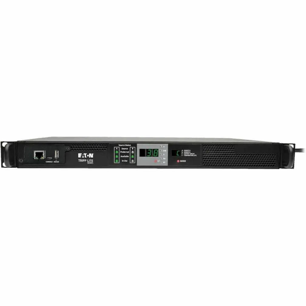 EATON Tripp Lite PDU Monitored Horizontal 3.3/3.8KW 208/240V ATS L6-20R L6-20P 1U - 3.80 kVA - 1U - PDUMNH20HVAT