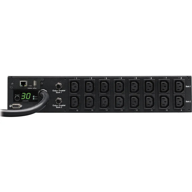 EATON Tripp Lite PDU Single Phase Switched Horizontal 208/240V 5.8kw 16 C13 30A - 16 x IEC 320 EN 60320 C13 - 2U Rack-mountable - PDUMH30HVNET