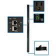 EATON Tripp Lite PDU Switched 1.4kW 16 5-15R 120V 15A LX Platform Interface 0URM - Switched - NEMA 5-15P - 16 x NEMA 5-15R - 120 V AC - 0U - Vertical - Rack Mount - TAA Compliant - PDUMV15NETLX