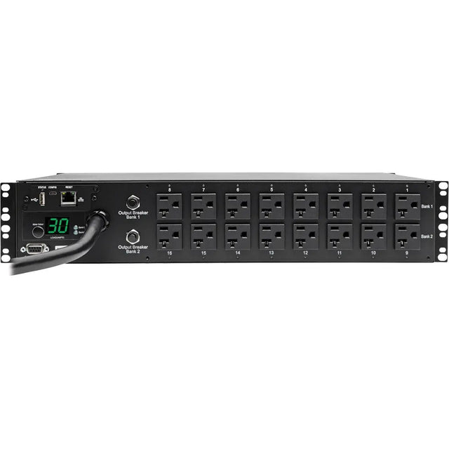EATON Tripp Lite PDU Switched 120V 30A 5-15/20R 16 Outlet 2URM -Special Price - 16 x NEMA 5-20R - 2U Rack-mountable - PDUMH30NET