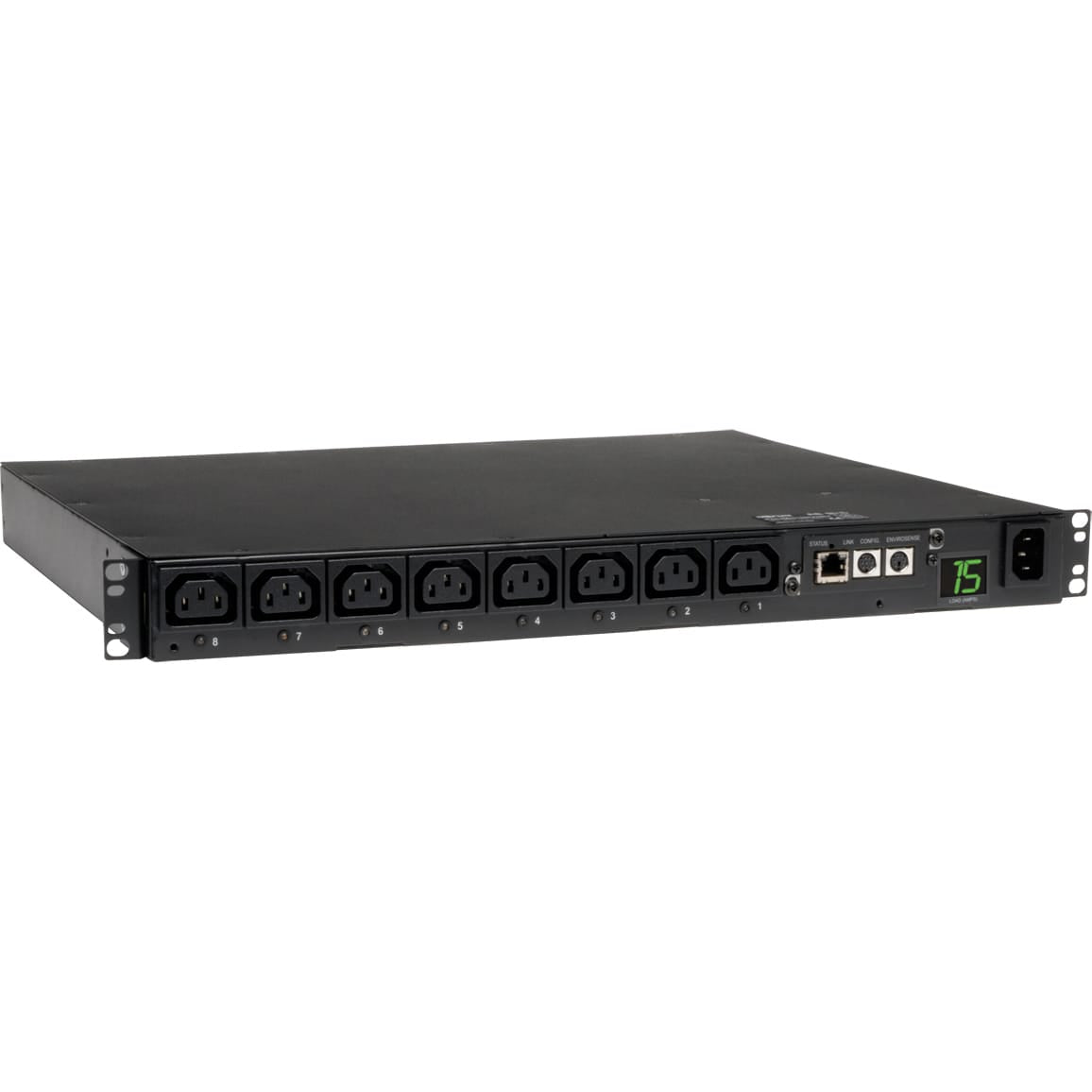 EATON Tripp Lite PDU Switched 200V - 240V 15A C13 8 Outlet C14 Horizontal 1URM TAA - 8 x IEC 320 EN 60320 C13 - 1U Rack-mountable - PDUMH15HVNET