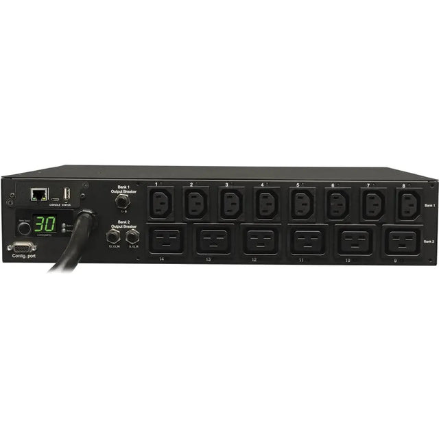 EATON Tripp Lite PDU Switched 208V - 240V 30A 8 C13; 6 C19 L6-30P Horizontal 2URM - 14 - 2U Rack-mountable - PDUMH30HV19NET