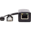 EATON Tripp Lite PoE to USB Micro-B and RJ45 Active Splitter 48V to 5V 1A 100M - 328 ft Maximum Operating Distance - Network (RJ-45) - USB - NPOE-SPL-G-5VMU