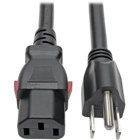 EATON Tripp Lite Power Extension Cord 5-15P to Locking C13 M/F 14 AWG 15A 3ft - For Monitor, PC, Server, Printer, Computer, Network Device - 125 V AC Voltage Rating - 15 A Current Rating - Black - P007-L03