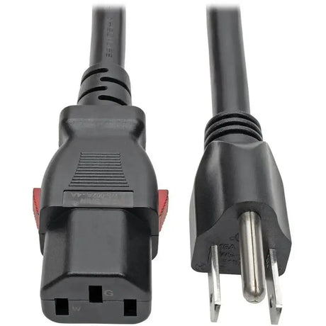 EATON Tripp Lite Power Extension Cord 5-15P to Locking C13 M/F 14 AWG 15A 6ft - For Monitor, PC, Server, Printer, Computer, Network Device - 125 V AC Voltage Rating - 15 A Current Rating - Black - P007-L06