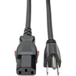 EATON Tripp Lite Power Extension Cord 5-15P to Locking C13 M/F 18 AWG 10A 3ft - For Monitor, PC, Server, Printer, Computer - 125 V AC Voltage Rating - 10 A Current Rating - Black - P006-L03