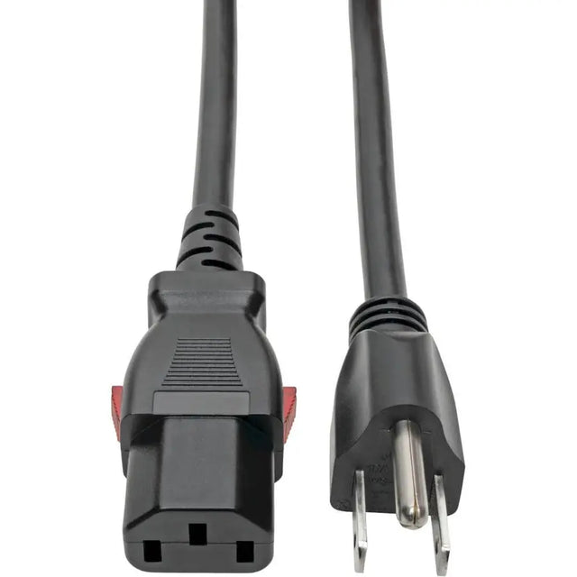 EATON Tripp Lite Power Extension Cord 5-15P to Locking C13 M/F 18 AWG 10A 3ft - For Monitor, PC, Server, Printer, Computer - 125 V AC Voltage Rating - 10 A Current Rating - Black - P006-L03