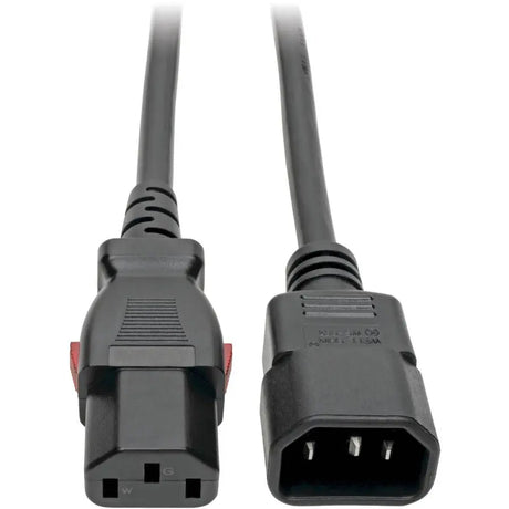 EATON Tripp Lite Power Extension Cord Cable C14 to Locking C13 M/F 18 AWG 10A 1ft - For Computer, Server, Printer, Monitor, PDU, UPS, PC - 250 V AC Voltage Rating - 10 A Current Rating - Black - P004-L01