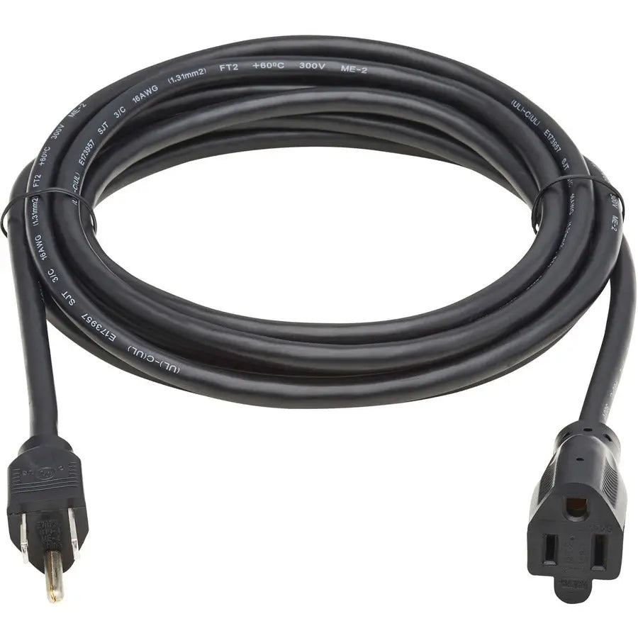 EATON Tripp Lite Power Extension Cord - For Computer, Monitor, HDTV, Printer, Server, UPS, PDU - 125 V AC13 A - Black - 10 ft Cord Length - North America
