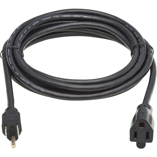 EATON Tripp Lite Power Extension Cord - For Computer, Monitor, HDTV, Printer, Server, UPS, PDU - 125 V AC13 A - Black - 12 ft Cord Length - North America