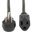 EATON Tripp Lite Power Extension Cord Right-Angle 5-15P to 5-15R 16AWG 13A 1ft - For PC, Monitor, Printer, Home Theater, Desktop Computer, PDU, UPS, Workstation, Power Adapter, Transformer, Surge Protector ...  - P024-001-13A15D
