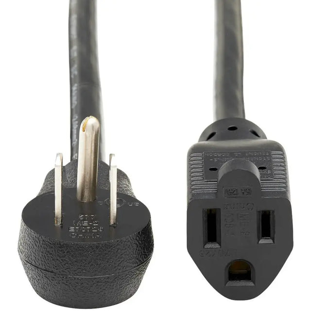 EATON Tripp Lite Power Extension Cord Right-Angle 5-15P to 5-15R 16AWG 13A 1ft - For PC, Monitor, Printer, Home Theater, Desktop Computer, PDU, UPS, Workstation, Power Adapter, Transformer, Surge Protector ...  - P024-001-13A15D