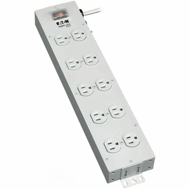 EATON Tripp Lite Power Strip 120V 5-15R 10 Outlet Metal 15' Cord 5-15P - NEMA 5-15P - 10 NEMA 5-15R - 15ft - TLM1015NC