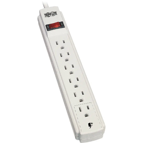 EATON Tripp Lite Power Strip 120V 5-15R 6 Outlet 15' Cord 5-15P - NEMA 5-15P - 6 x NEMA 5-15R - 15 ft Cord - 15 A Current - 120 V AC Voltage - 1875 W - Wall Mountable - White - PS615