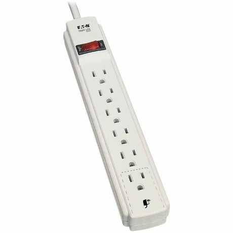 EATON Tripp Lite Power Strip 120V 5-15R 6 Outlet 15' Cord 5-15P - NEMA 5-15P - 6 x NEMA 5-15R - 15 ft Cord - 15 A Current - 120 V AC Voltage - 1875 W - Wall Mountable - White - PS615