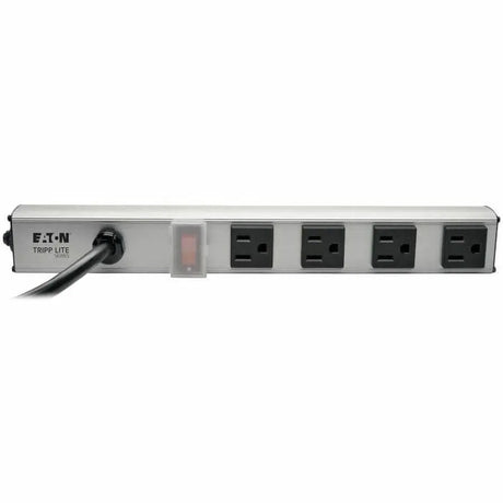 EATON Tripp Lite Power Strip 4-Outlet 5-15R 6ft Cord 12 Inch Length Metal 120V - NEMA 5-15P - 4 x NEMA 5-15R - 6 ft Cord - 15 A Current - 120 V AC Voltage - 1800 W - Rack-mountable - PS120406