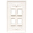 EATON Tripp Lite Quad Outlet RJ45 Universal Keystone Face Plate / Wall Plate, White, 4-Port - 4 x Socket(s) - 1-gang - White - TAA Compliant - N042-001-04-WH