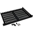 EATON Tripp Lite Rack Enclosure Cabinet Cantilever Fixed Shelf 40lb Capacity 1URM - 1U Rack Height - Black - Cold-rolled Steel (CRS) - 40 lb Maximum Weight Capacity - SRSHELF2P1U