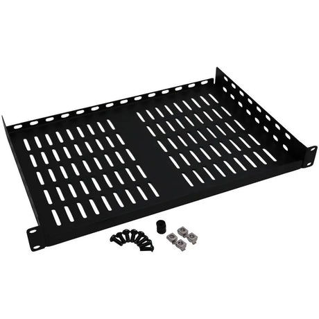 EATON Tripp Lite Rack Enclosure Cabinet Cantilever Fixed Shelf 40lb Capacity 1URM - 1U Rack Height - Black - Cold-rolled Steel (CRS) - 40 lb Maximum Weight Capacity - SRSHELF2P1U