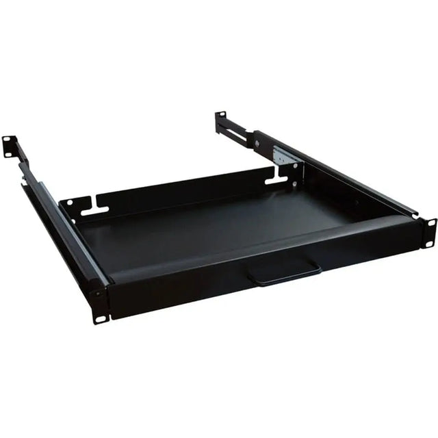 EATON Tripp Lite Rack Enclosure Server Cabinet Keyboard Shelf 25lb Capacity - Black - Cold-rolled Steel (CRS) - 25 lb Maximum Weight Capacity - SRSHELF4PKYBD