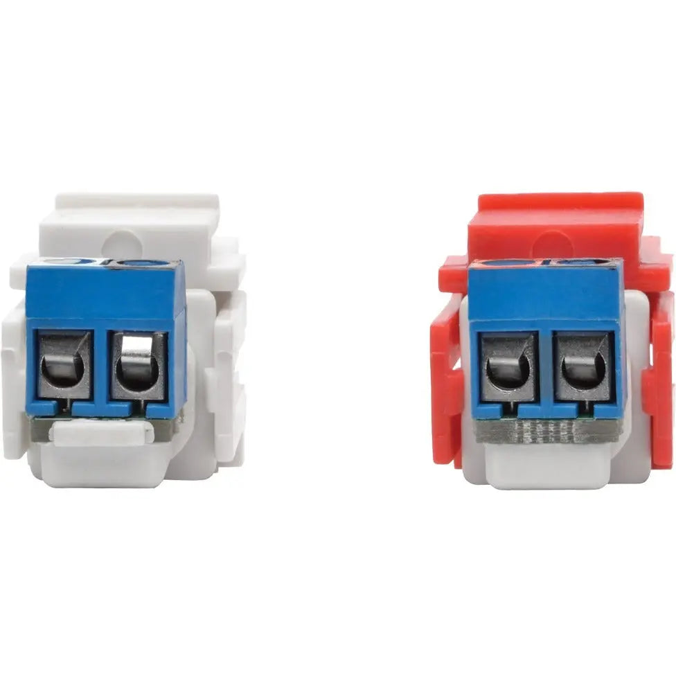 EATON Tripp Lite RCA Female Audio to Screw Terminal Keystone Jack Kit Red/White - 1 x RCA Stereo Audio Female - Nickel - Red, White - A050-000-ST-KJ