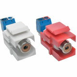 EATON Tripp Lite RCA Female Audio to Screw Terminal Keystone Jack Kit Red/White - 1 x RCA Stereo Audio Female - Nickel - Red, White - A050-000-ST-KJ