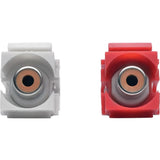 EATON Tripp Lite RCA Female Audio to Screw Terminal Keystone Jack Kit Red/White - 1 x RCA Stereo Audio Female - Nickel - Red, White - A050-000-ST-KJ