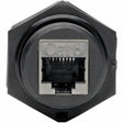 EATON Tripp Lite RJ45 Bulkhead Coupler Cat5/Cat6 F/F Shielded Industrial Dust Cap - 1 x RJ-45 Female Network - 1 x RJ-45 Female Network - Black - TAA Compliant - N206-BC01-IND