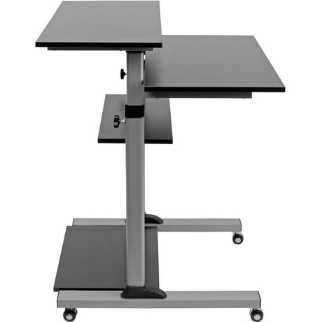 EATON Tripp Lite Rolling Standing Desk/Workstation on Wheels, Height Adjustable, Mobile - 132.28 lb Load Capacity - 4 x Shelf(ves) - Floor - Medium Density Fiberboard (MDF), Steel - Black - WWSSRC